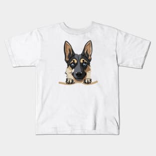 dog in pocket funny puppy for dog lover German Shepherd Kids T-Shirt